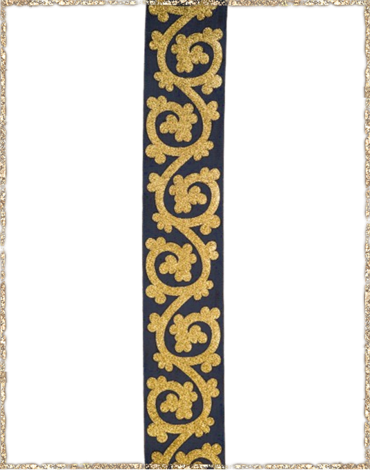 Borte Kleeranke 50 dunkelblau gold 420494